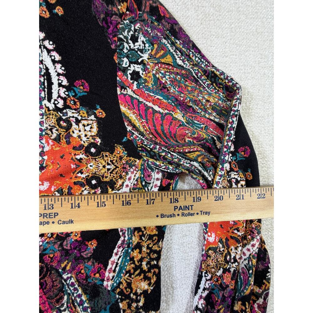 Free People Women Large Black Long Sleeve Knee Length Artsy Goth Carnival Dress - Picture 7 of 11